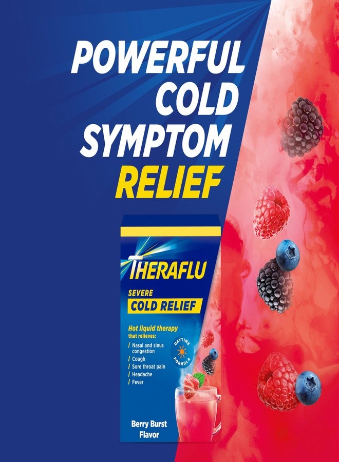 Theraflu Powder for Daytime Severe Cold and Cough, Berry Infused with Menthol (6 packets) - Image 2
